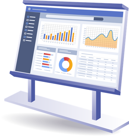 Business board data analysis business development  Illustration