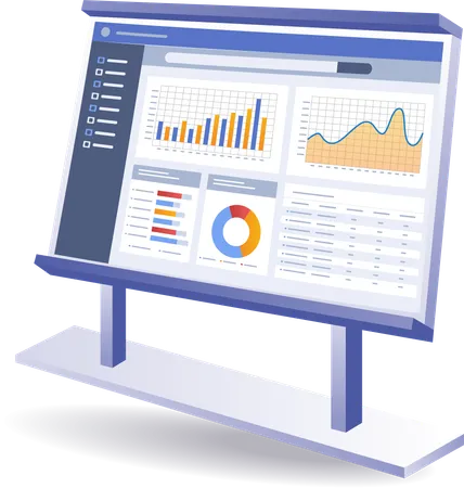 Business board data analysis business development  Illustration