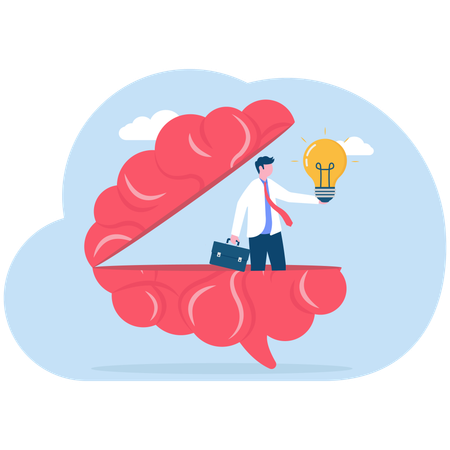 Business brain searching idea  Illustration