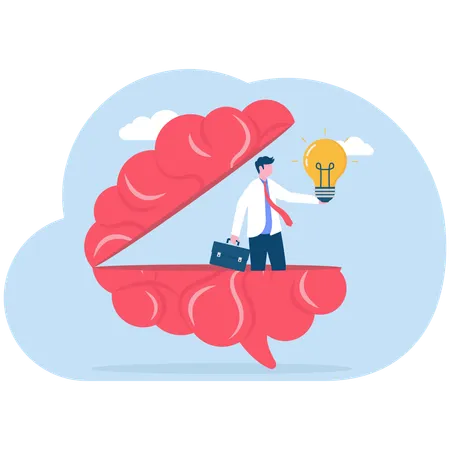 Business brain searching idea  Illustration