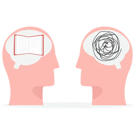 Business brain with business idea and confusion  Illustration