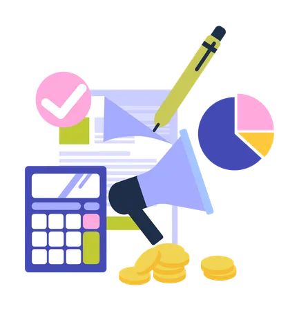 Business budget and analysis  Illustration