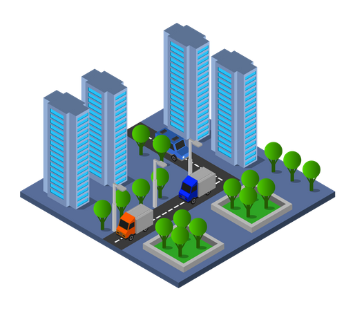 Business buildings  Illustration