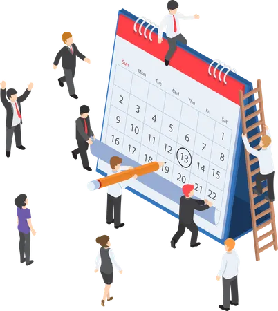 Business calendar management  Illustration