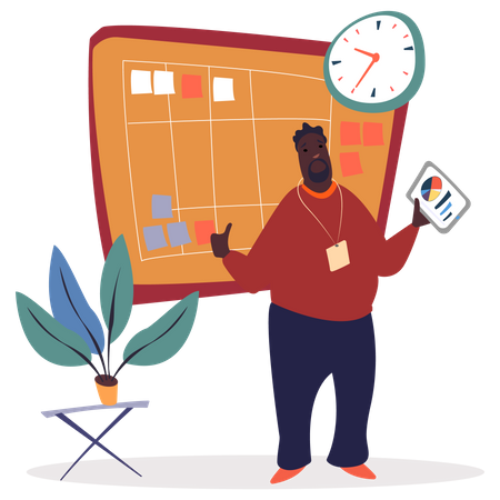 Business calendar schedule management  Illustration