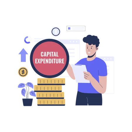 Business Capital Expenditure Illustration Flat Vector Illustration Isolated On White Background Illustration