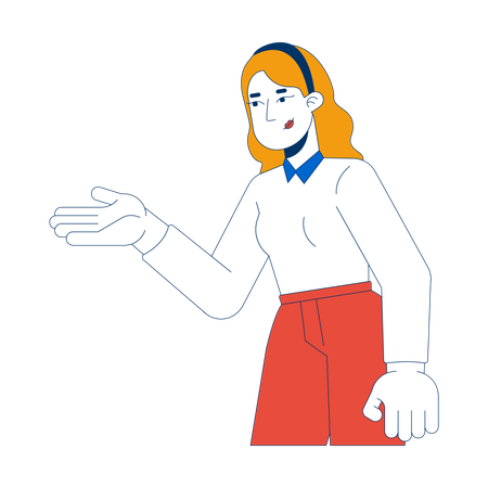 Business casual blonde woman gesturing showing  Illustration