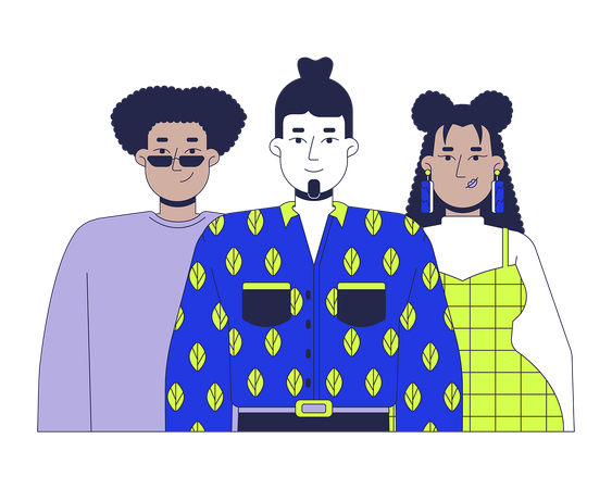 Business casual team members  Illustration