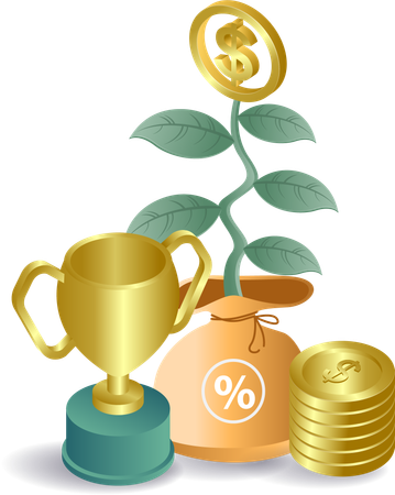 Business champion of financial growth  Illustration