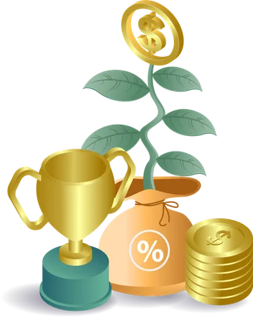 Business champion of financial growth  Illustration