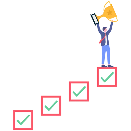 Business champion succeed to get reward  Illustration