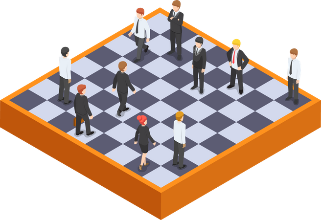 Business chess game Illustration