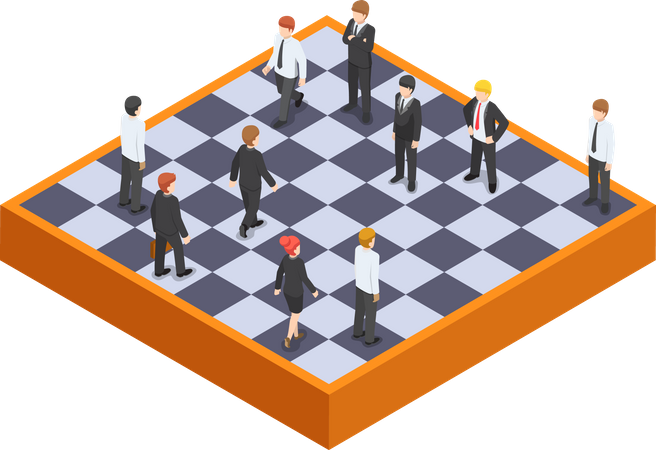 Business chess game  Illustration