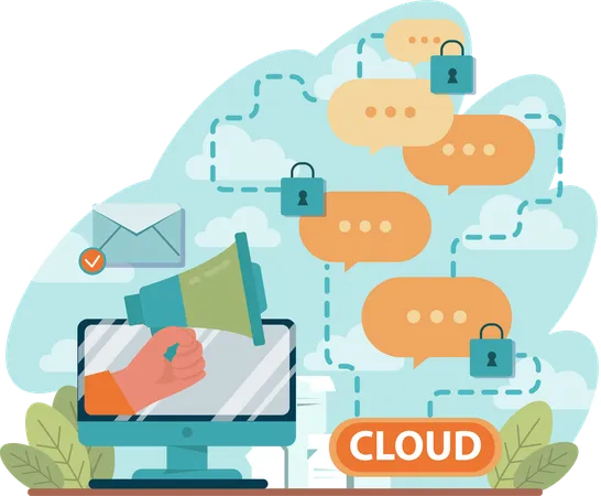 Business cloud storage  일러스트레이션