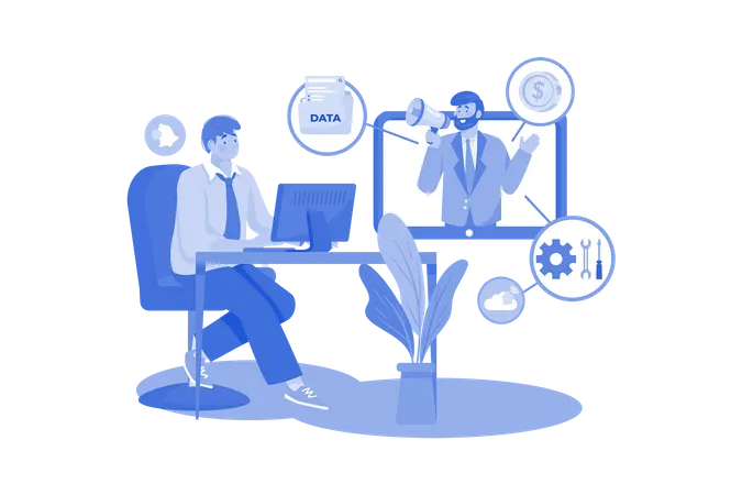 Business Coach Provides Guidance To Startup Company  Illustration