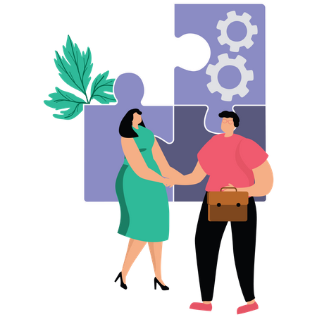 Business Collaboration Of Employees Illustration