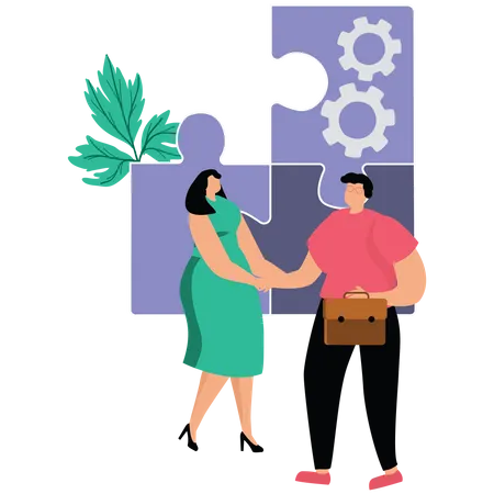 Business Collaboration Of Employees Illustration