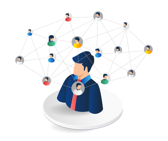 Business collaboration team network Illustration