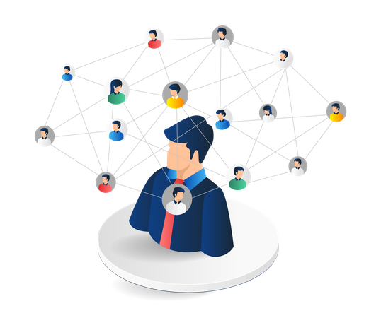 Business collaboration team network  Illustration