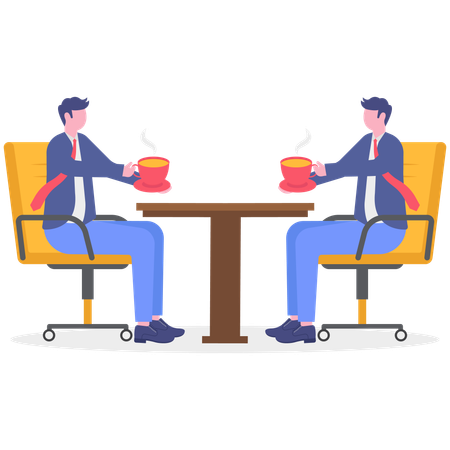 Business colleague taking coffee break  Illustration