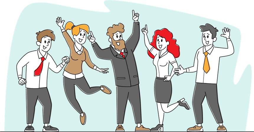 Business Colleagues Celebrating Success  Illustration