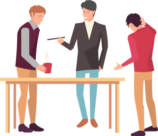 Business colleagues discussing work in entrepreneurship  Illustration