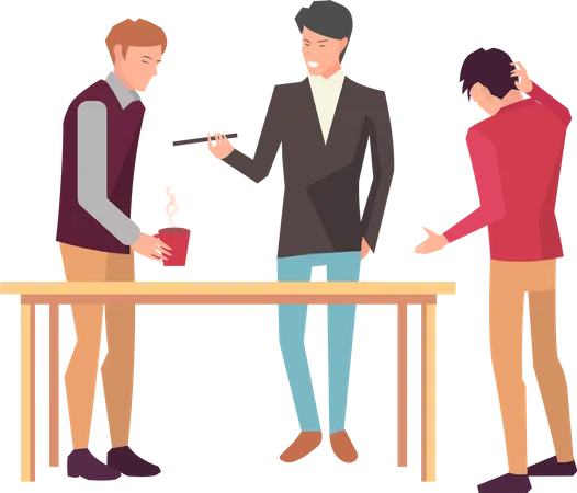 Business colleagues discussing work in entrepreneurship  Illustration