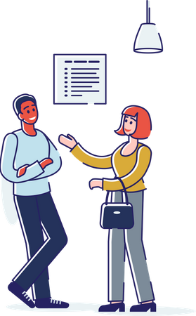 Business colleagues talking while break time  Illustration