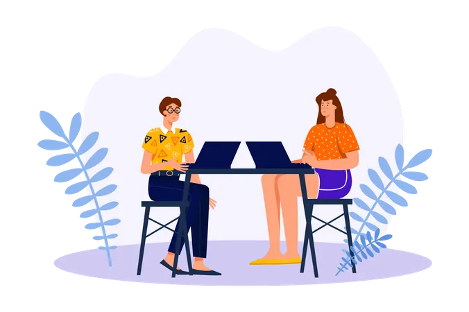 Business colleagues working together  Illustration