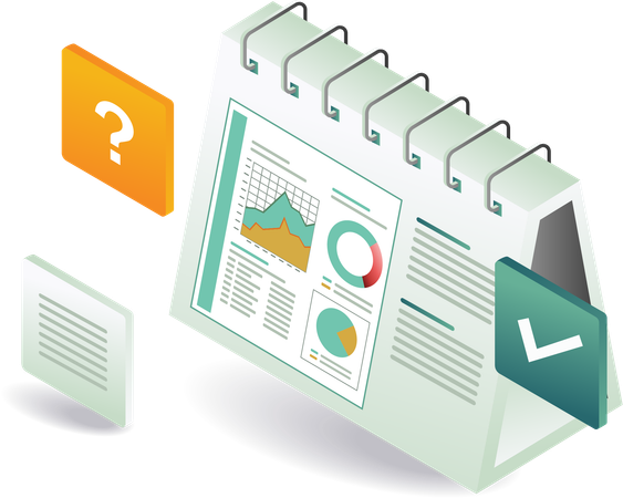 Business company analyst and data calendar  Illustration