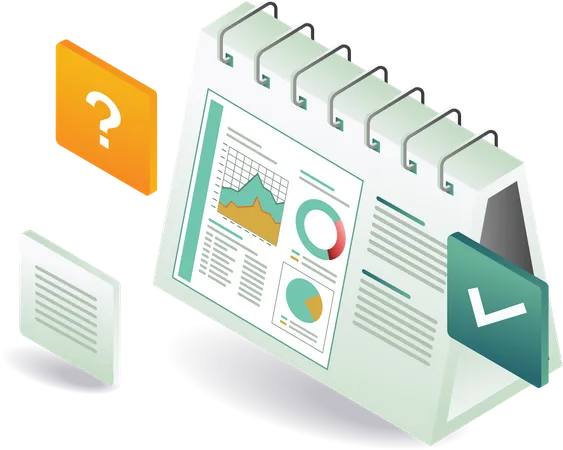 Business company analyst and data calendar  Illustration