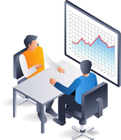 Business company development data analysis team  Illustration