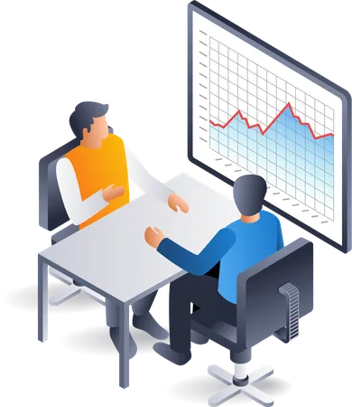 Business company development data analysis team  Illustration