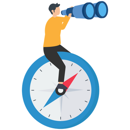 Business compass guidance direction or opportunity  Illustration