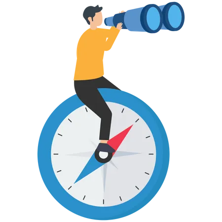 Business compass guidance direction or opportunity  Illustration