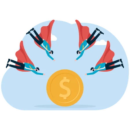 Business competition for investment opportunities or market share  Illustration