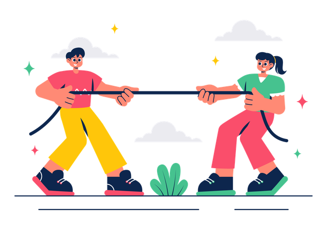 Business Competition Tug of War  Illustration