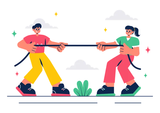 Business Competition Tug of War  Illustration