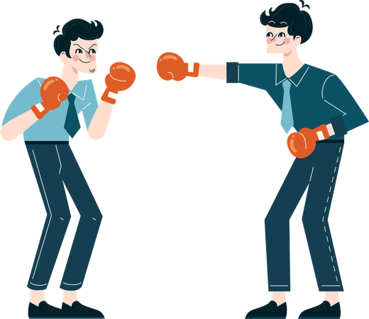 Business competitors are fighting  Illustration