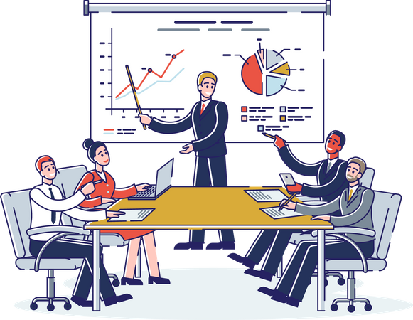 Business conference presentation  Illustration