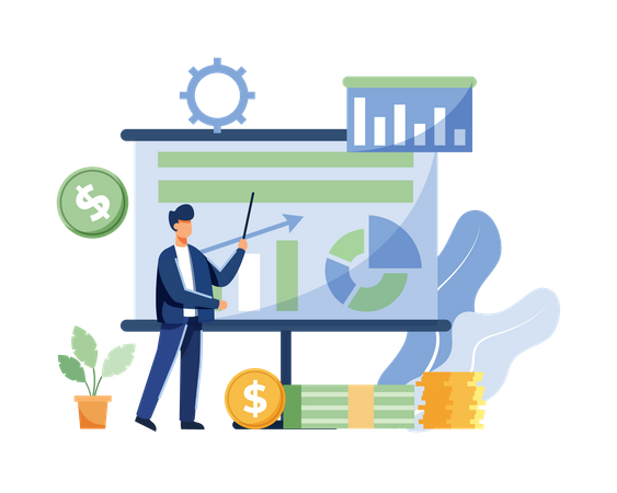 Business conference presentation  Illustration