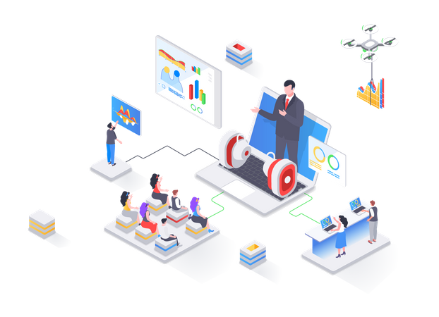 Business consultation and assistance, career growth, motivation  Illustration