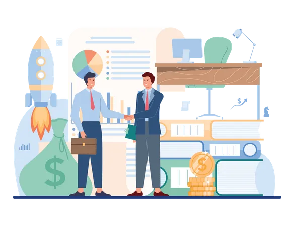 Business consulting of financial operation Illustration