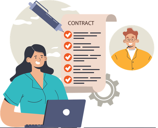 Business contract  イラスト