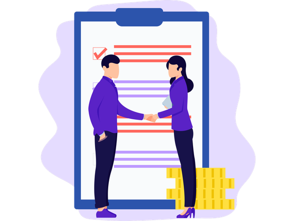 Business Contract  Illustration