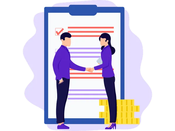 Business Contract  Illustration