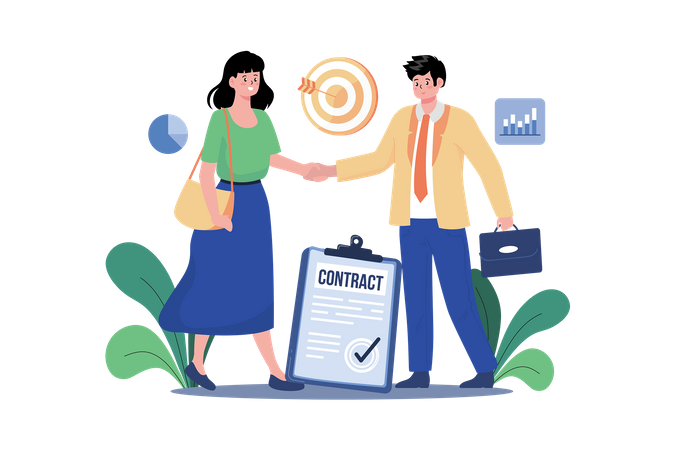 Business Contract  Illustration