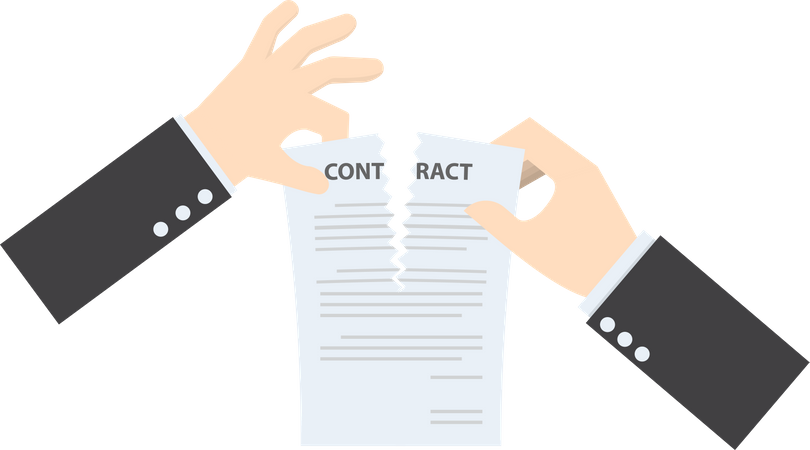 Business Contract Cancel  Illustration