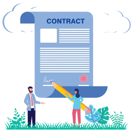 Business Contract  Illustration