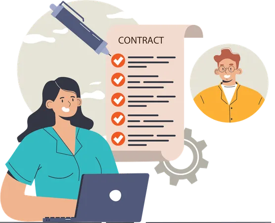 Business contract  Illustration